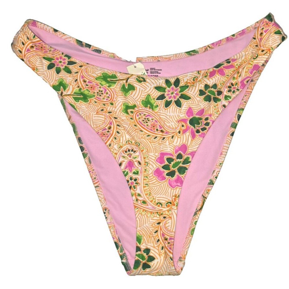 Aerie Swim Bathing Suit Bottom Cheekiest Cheeky Pink Orange XL NEW $34.95